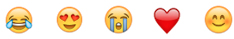 Row of emojis different emojis