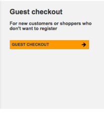 Easier payment methods are what customers want Guest checkout exemplar.
