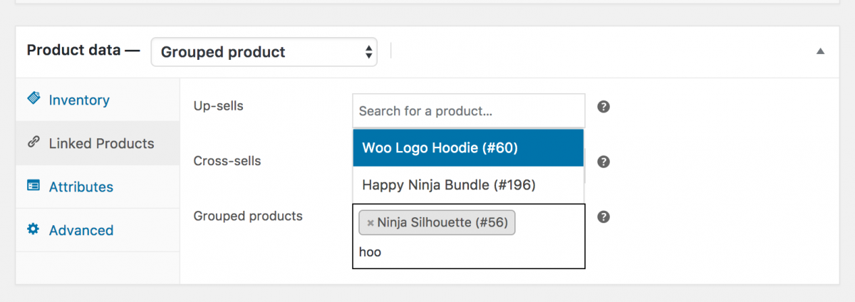 Creating Products in WooCommerce - Adding a Grouped Product A screenshot of adding a grouped product in WooCommerce