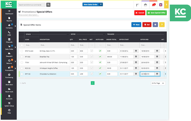 Setting special offers through Khaos Control Cloud.