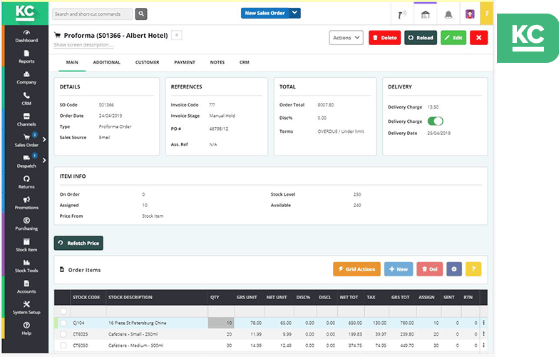 Proforma screen within khaos control cloud