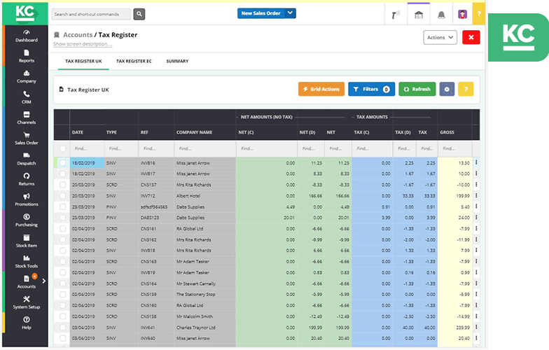 no-lazyload A screenshot of the uk tax register screen in Khaos Control Cloud