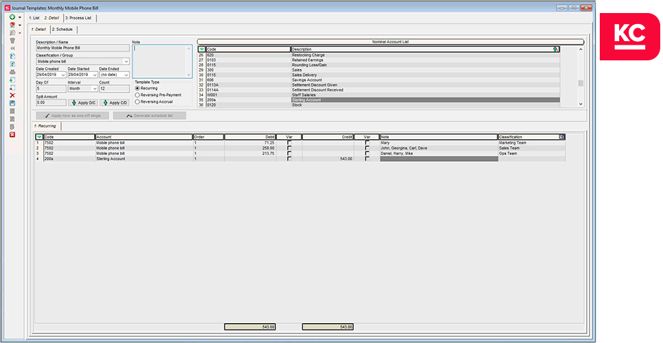 A screenshot showing the journal screen in Khaos Control