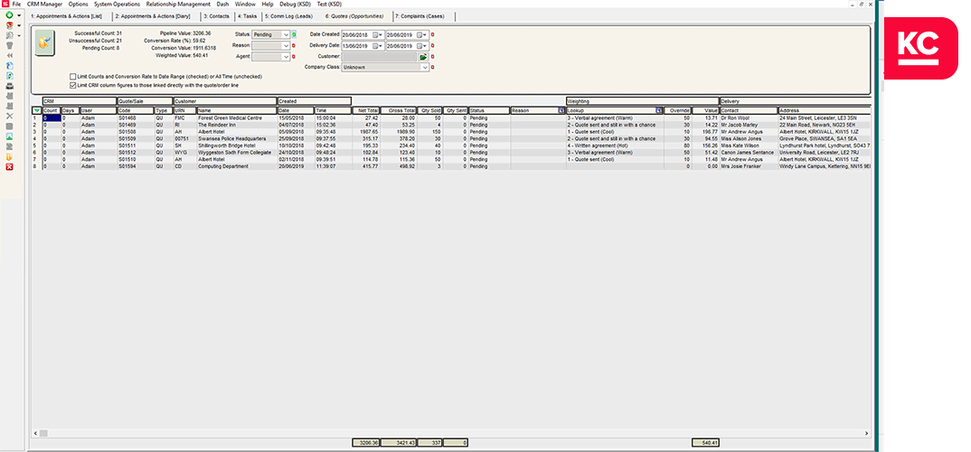 no-lazyload A screenshot showing the quotations screen in Khaos Control