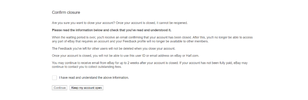 step 3 closing ebay account