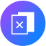 A blue and purple circle with a white symbol showing two pages overlapping